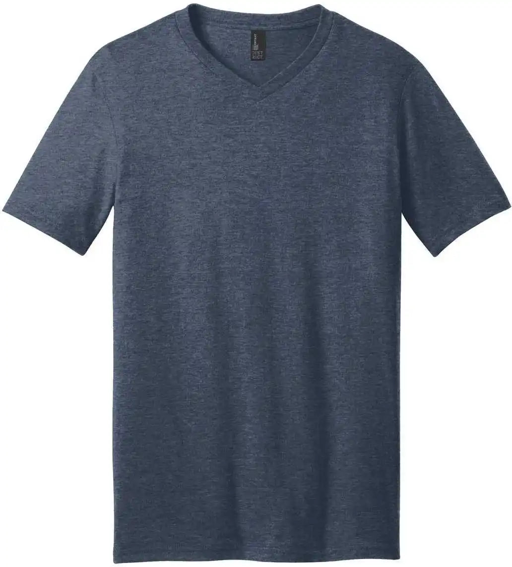District Dt6500 Very Important Tee v Neck Heathered Navy