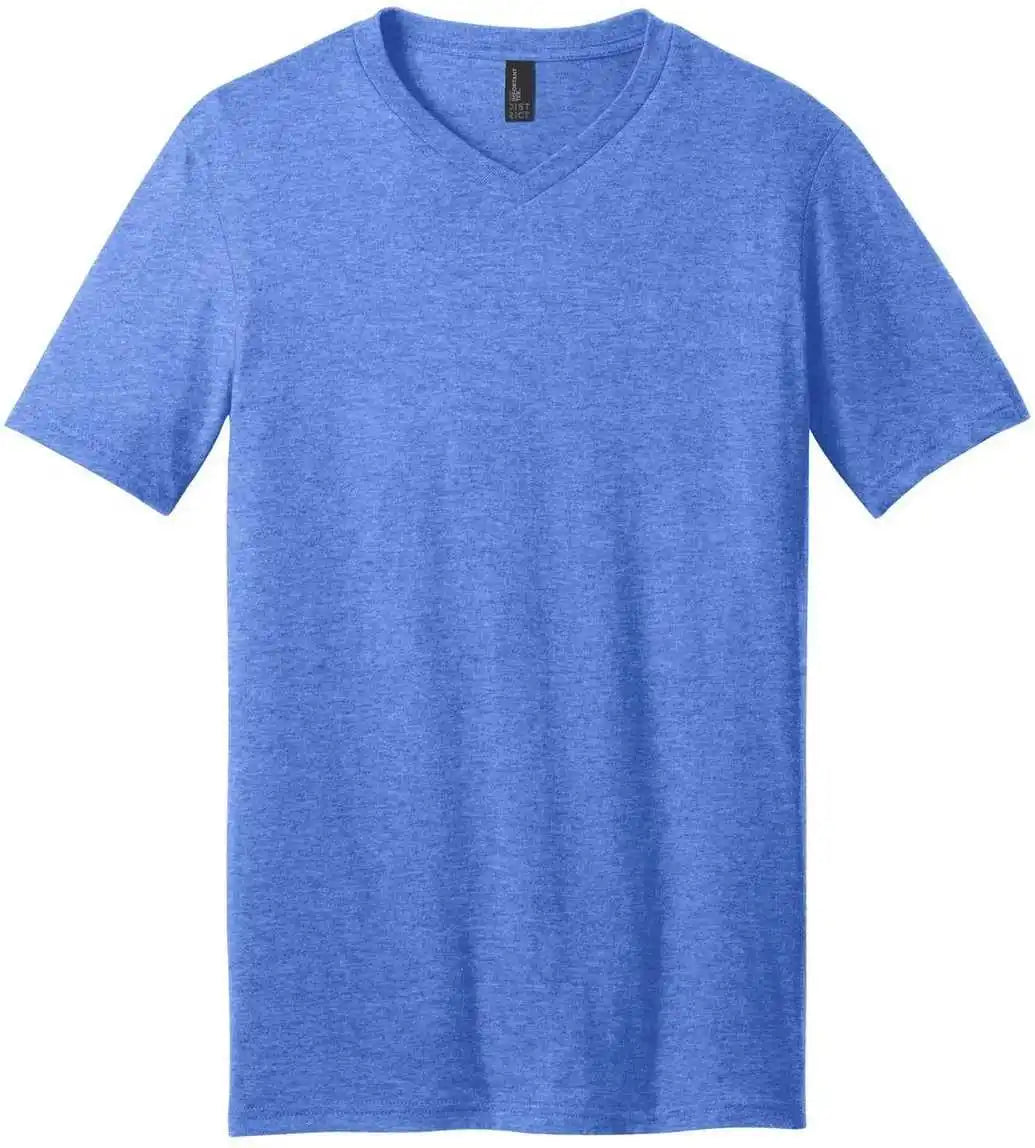 District Dt6500 Very Important Tee v Neck Heathered Royal