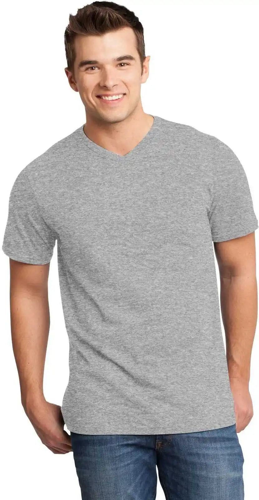 District Dt6500 Very Important Tee V-neck - Light Heather Gray