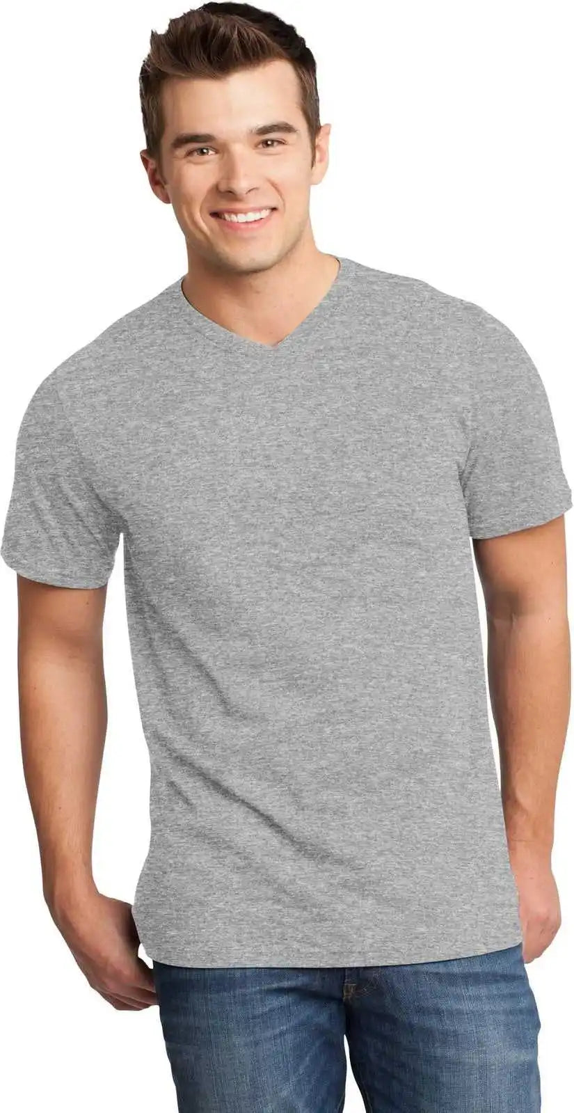 District Dt6500 Very Important Tee V-neck - Light Heather Grey