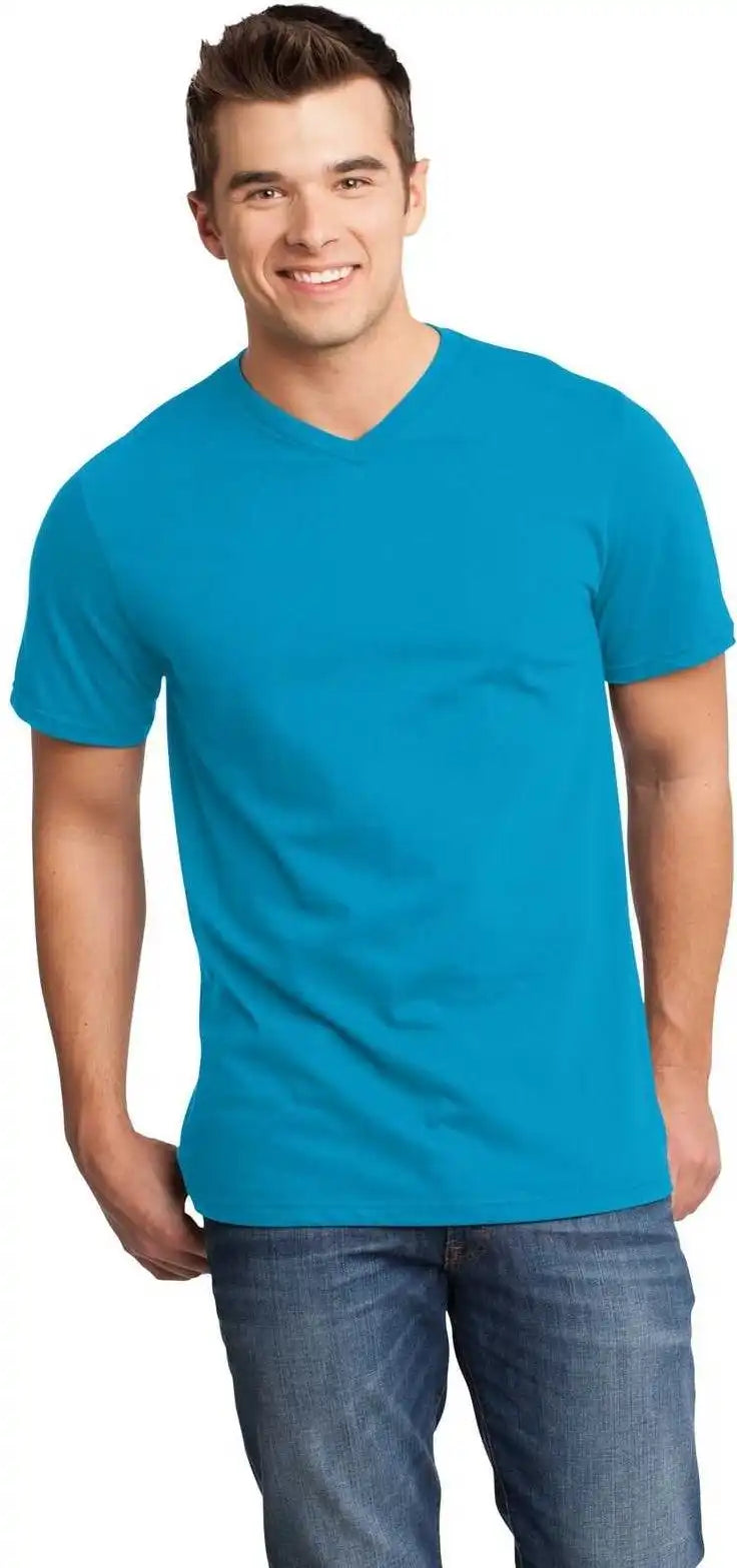 District Dt6500 Very Important Tee v Neck Light Turquoise