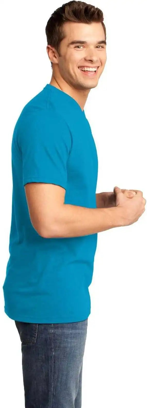 District Dt6500 Very Important Tee v Neck Light Turquoise