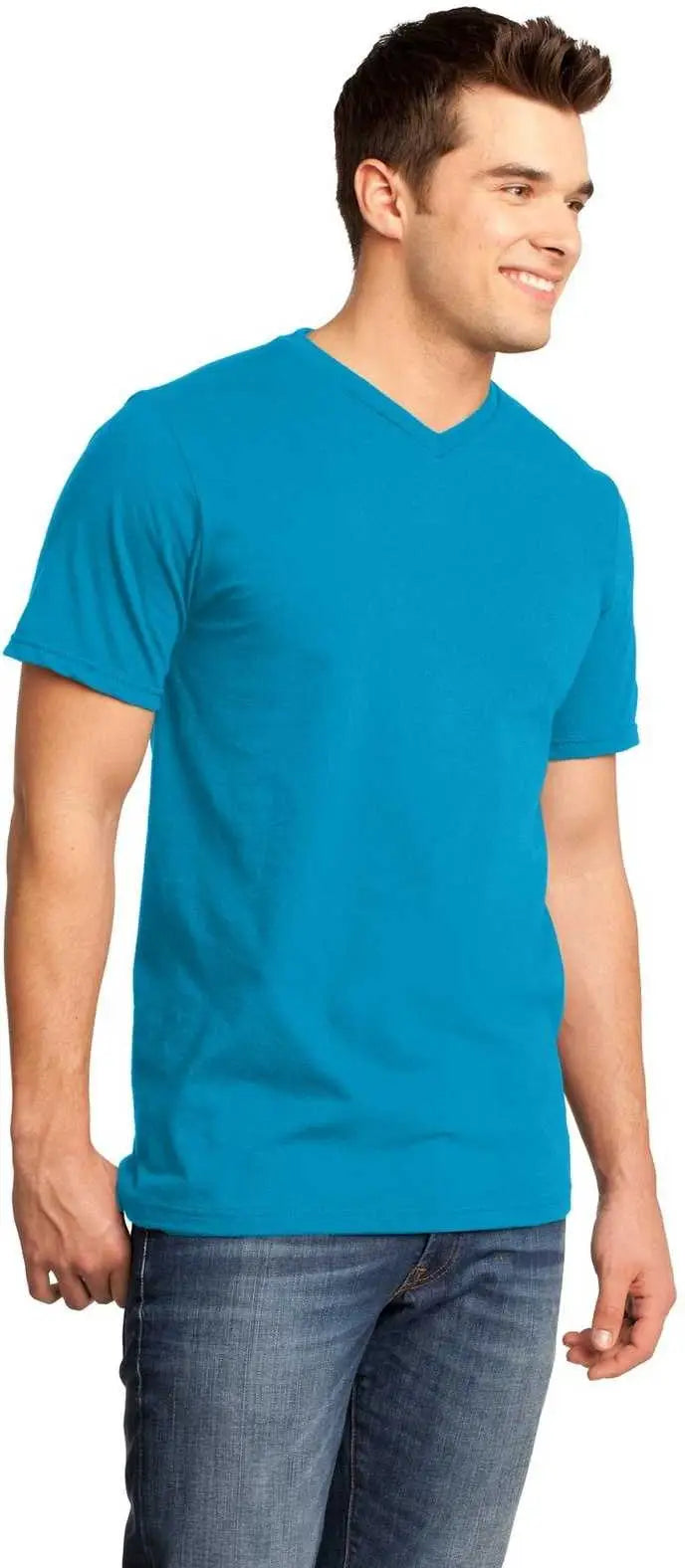 District Dt6500 Very Important Tee V-neck - Light Turquoise