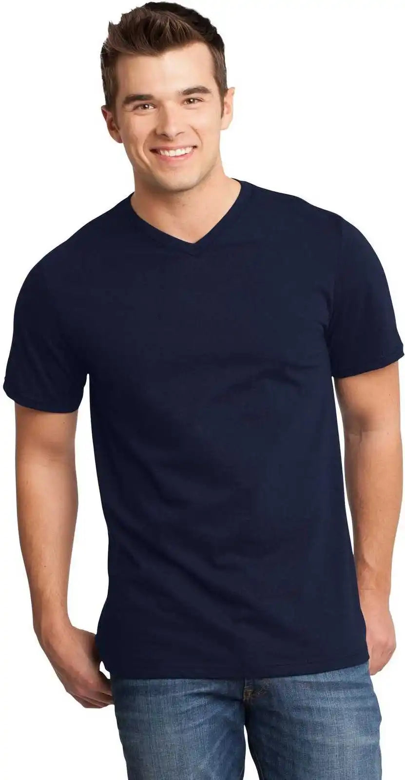 District Dt6500 Very Important Tee v Neck New Navy
