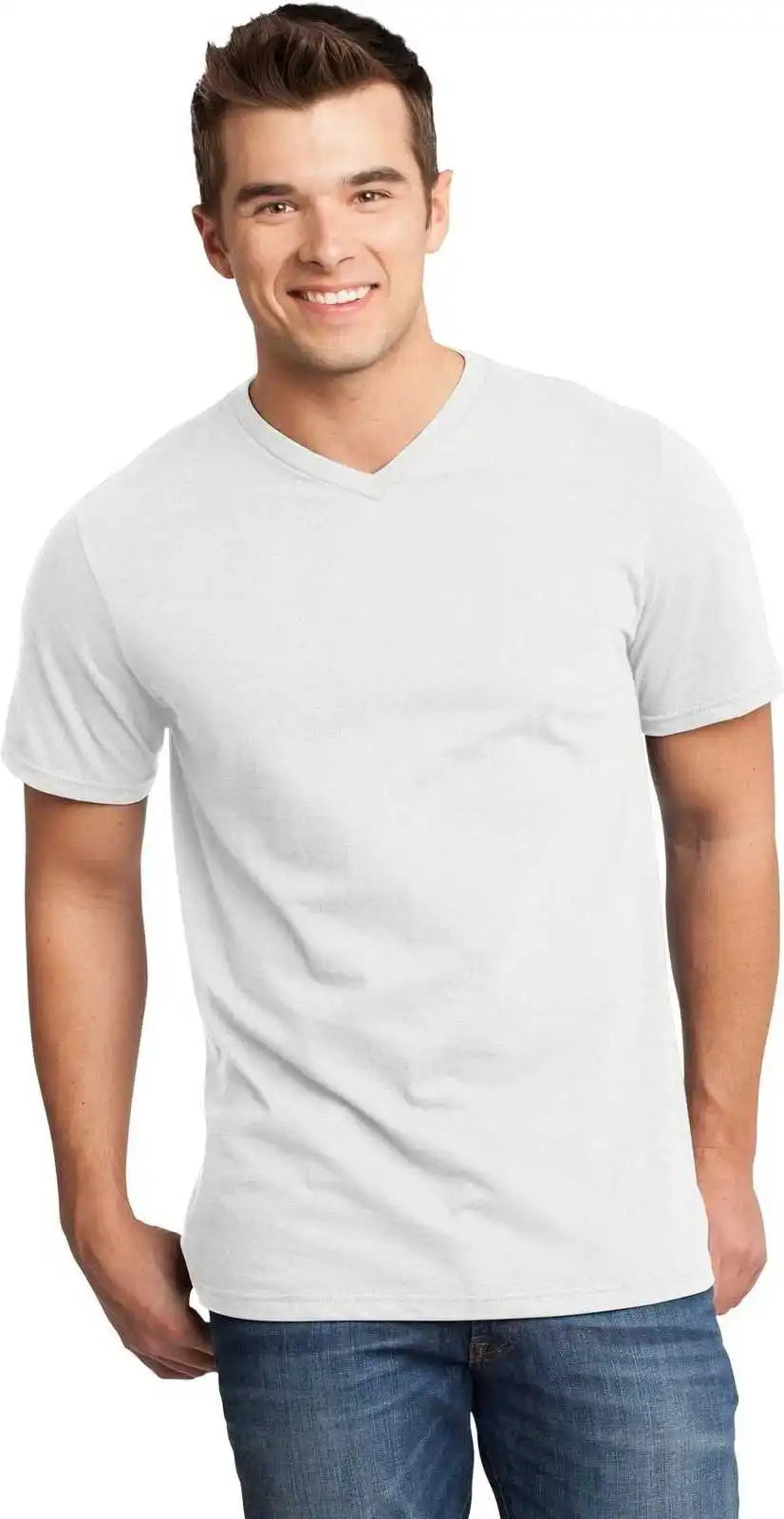 District Dt6500 Very Important Tee V-neck - White