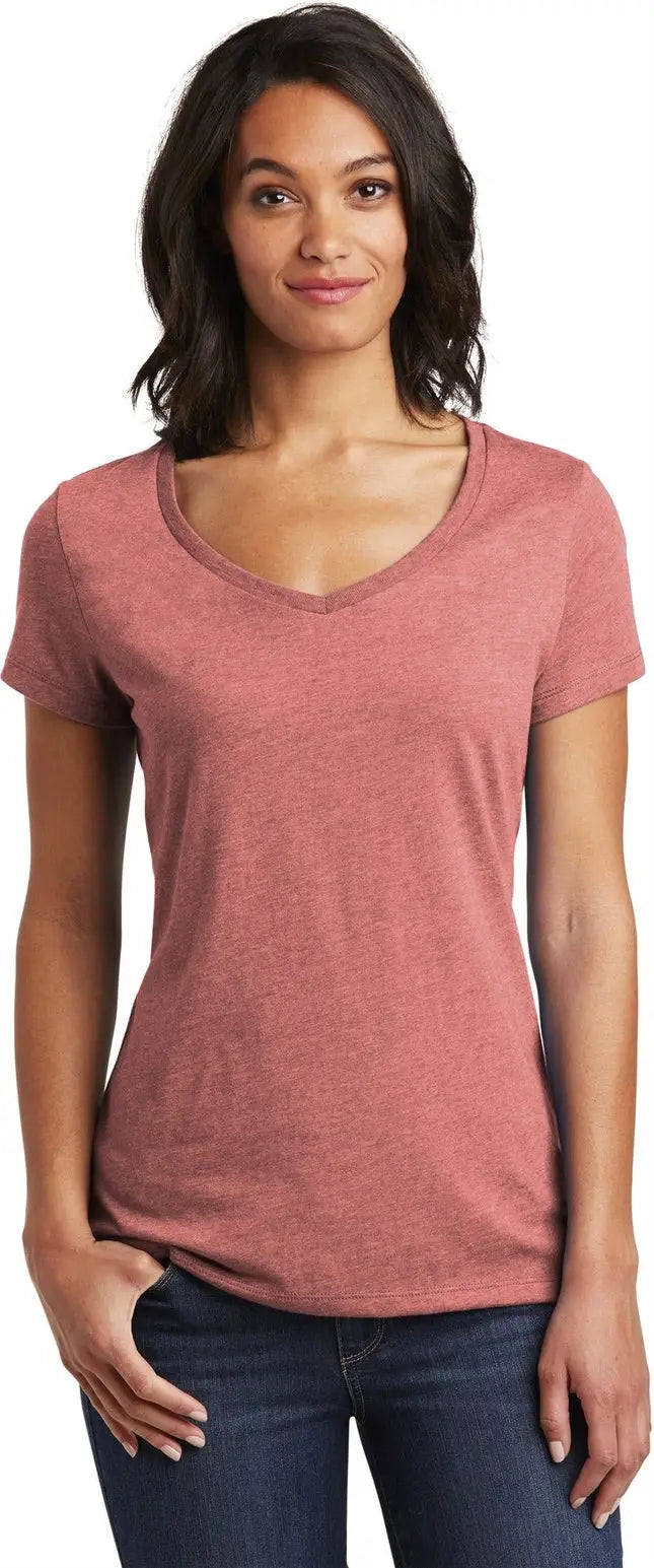 District Dt6503 Women’s Very Important Tee V-neck - Blush Frost - Ladies Xs