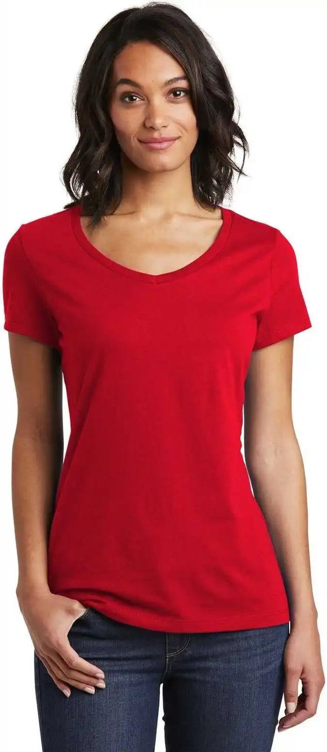 District Dt6503 Women’s Very Important Tee v Neck Classic Red