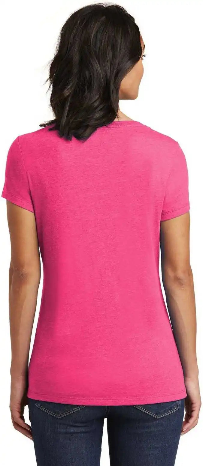 District Dt6503 Women’s Very Important Tee V-neck - Fuchsia Frost