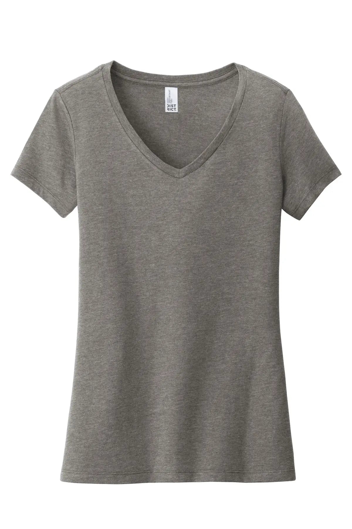 District Dt6503 Women’s Very Important Tee V-neck - Gray Frost