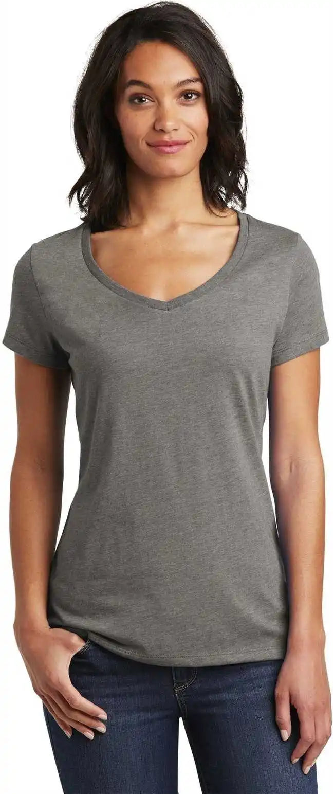 District Dt6503 Women’s Very Important Tee v Neck Gray Frost