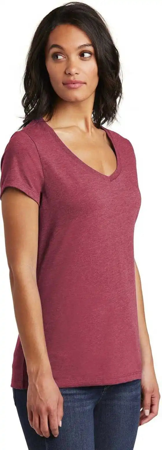 District Dt6503 Women’s Very Important Tee v Neck Heathered Cardinal