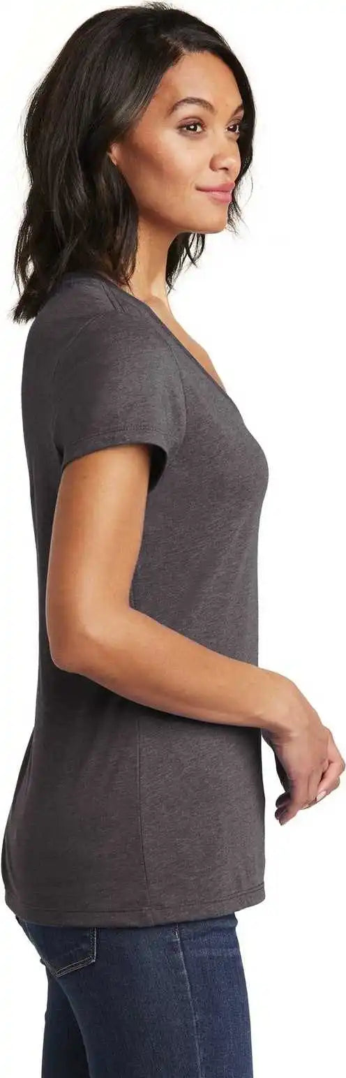 District Dt6503 Women’s Very Important Tee v Neck Heathered Charcoal