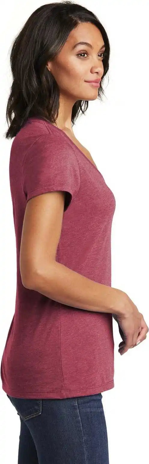 District Dt6503 Women’s Very Important Tee v Neck Heathered Cardinal