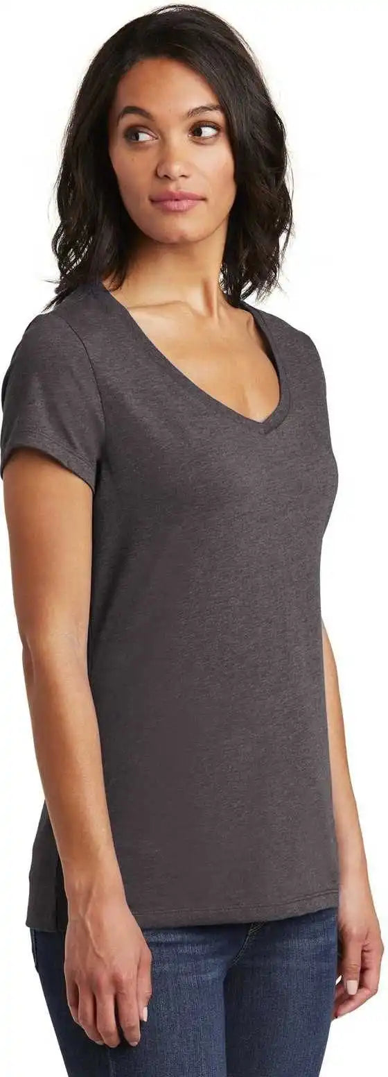 District Dt6503 Women’s Very Important Tee v Neck Heathered Charcoal