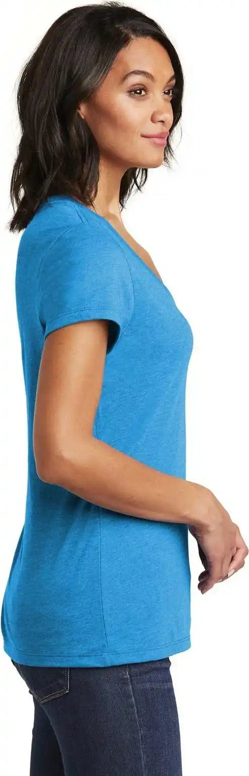 District Dt6503 Women’s Very Important Tee v Neck Heathered Bright Turquoise