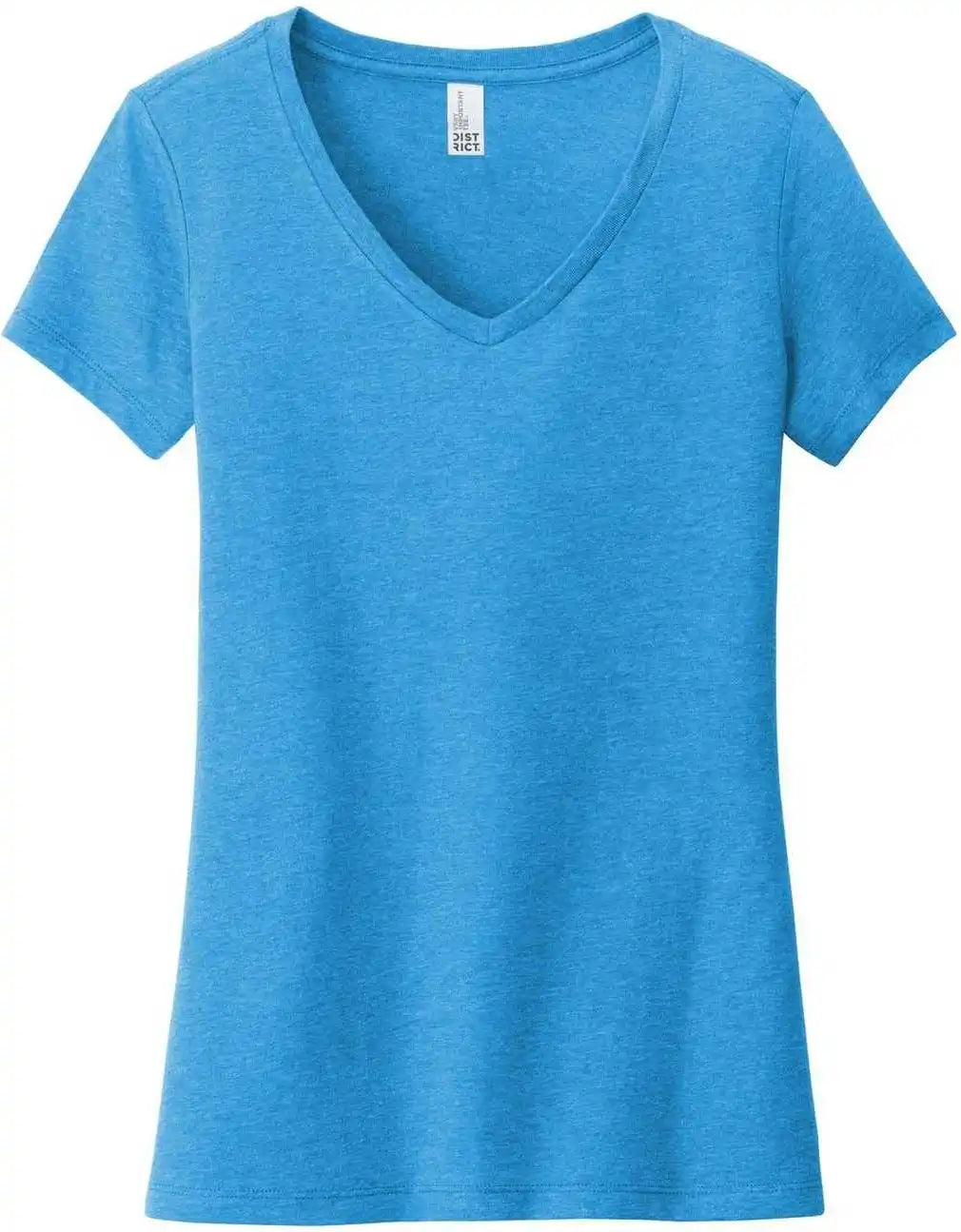 District Dt6503 Women’s Very Important Tee v Neck Heathered Bright Turquoise