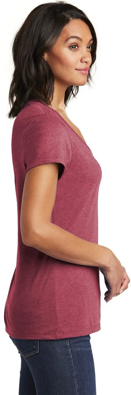 District Dt6503 Women’s Very Important Tee V-neck - Heathered Cardinal