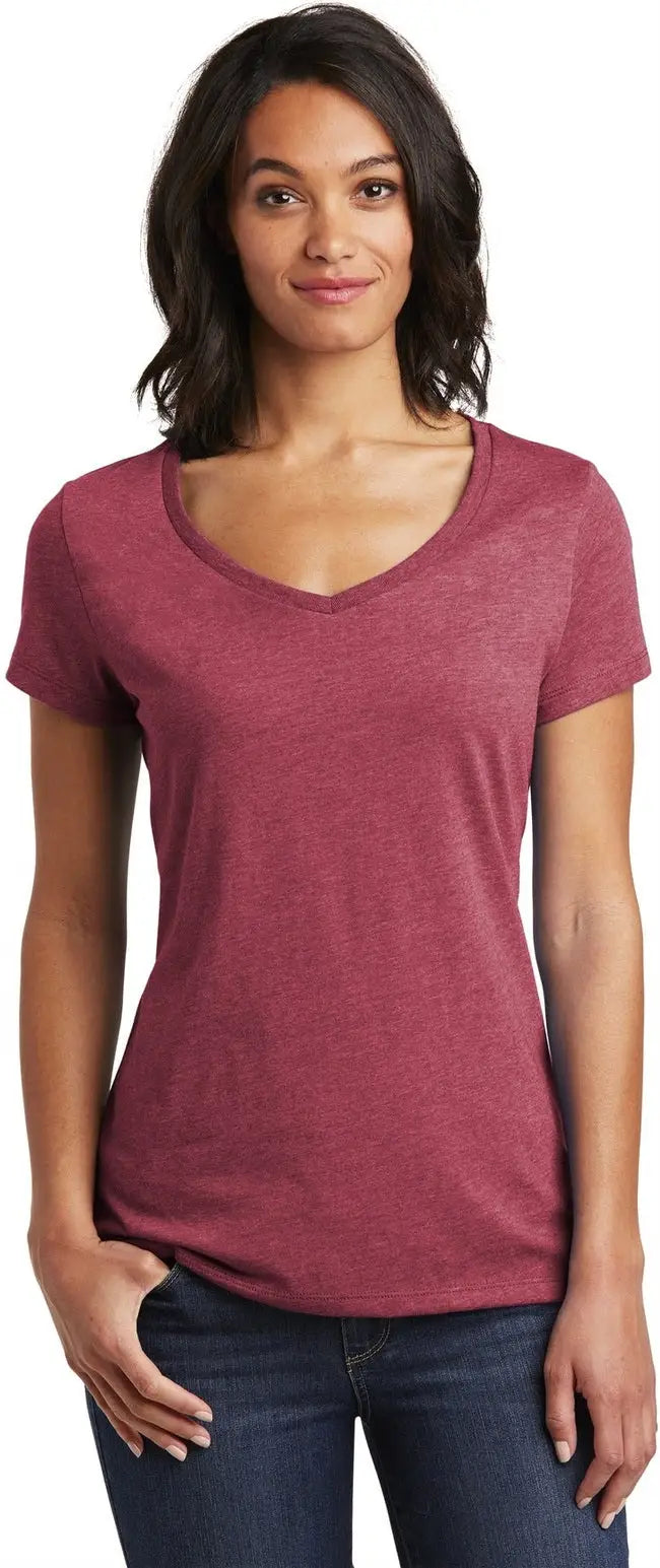 District Dt6503 Women’s Very Important Tee V-neck - Heathered Cardinal - Ladies Xs