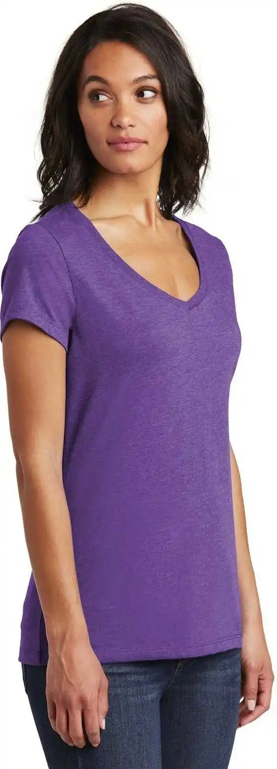 District Dt6503 Women’s Very Important Tee v Neck Heathered Purple