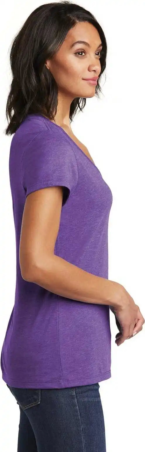 District Dt6503 Women’s Very Important Tee v Neck Heathered Purple