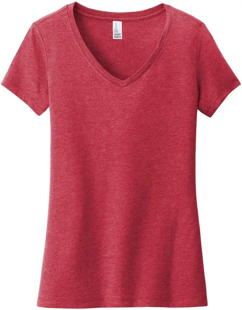 District Dt6503 Women’s Very Important Tee v Neck Heathered Red