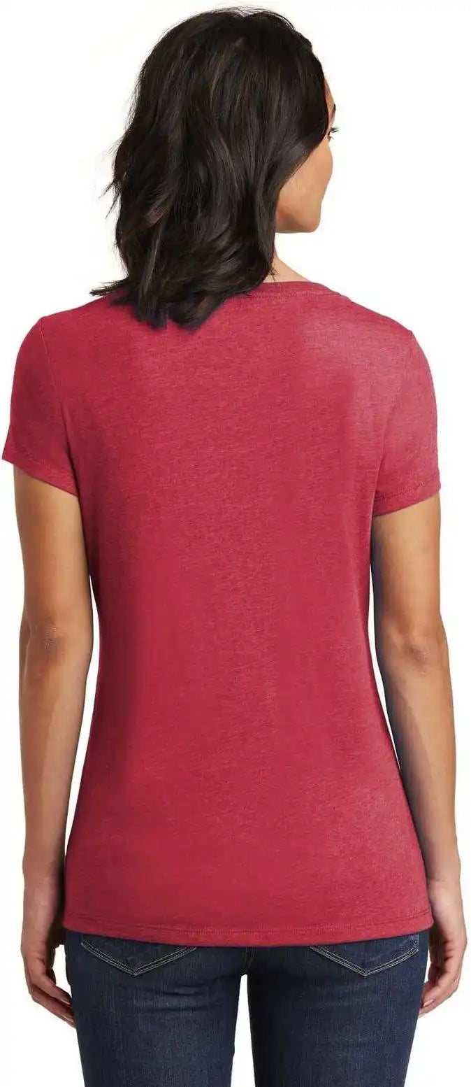 District Dt6503 Women’s Very Important Tee v Neck Heathered Red