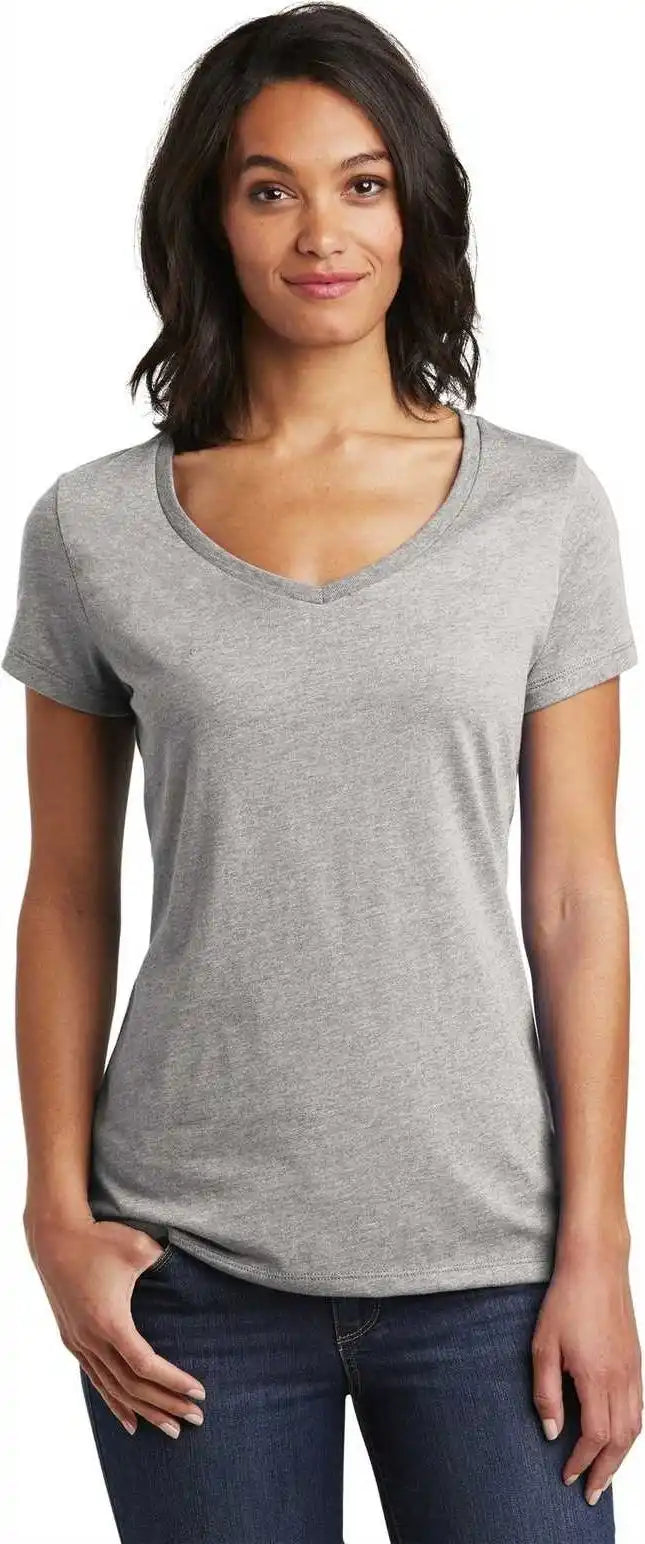 District Dt6503 Women’s Very Important Tee v Neck Light Heather Gray