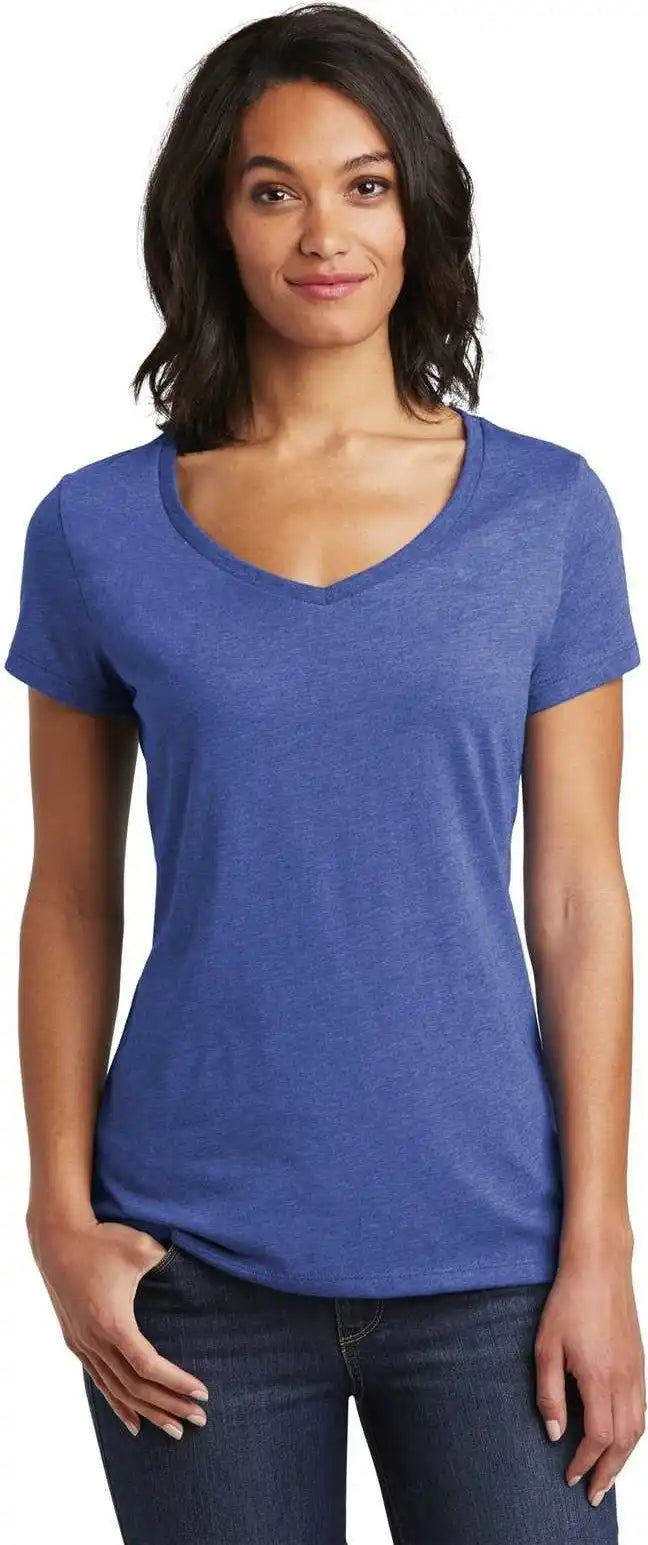 District Dt6503 Women’s Very Important Tee V-neck - Royal Frost