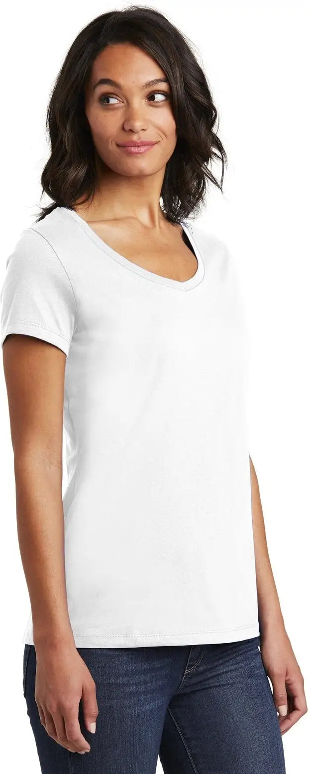 District Dt6503 Women’s Very Important Tee V-neck - White