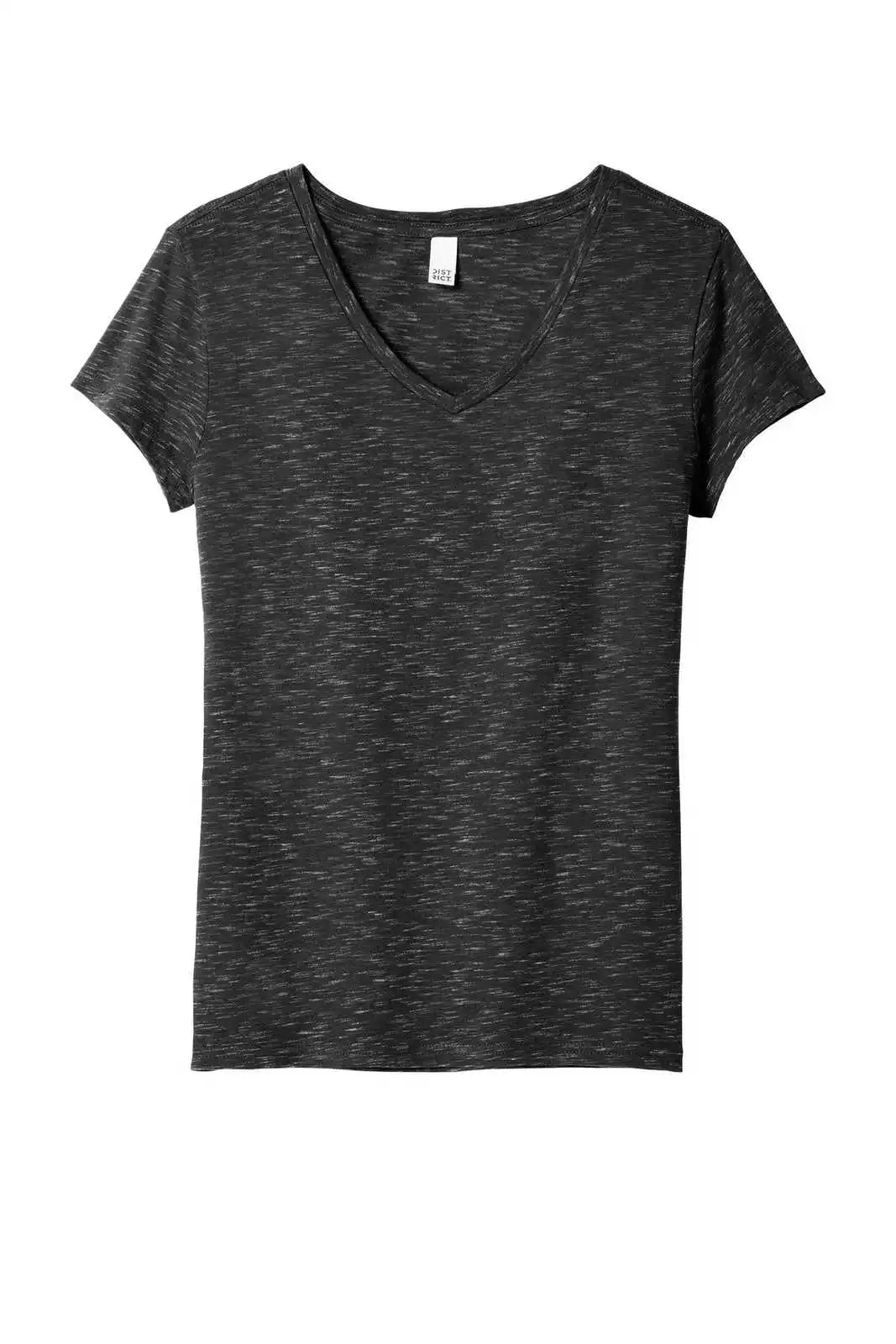 District Dt664 Women’s Medal V-neck Tee - Black