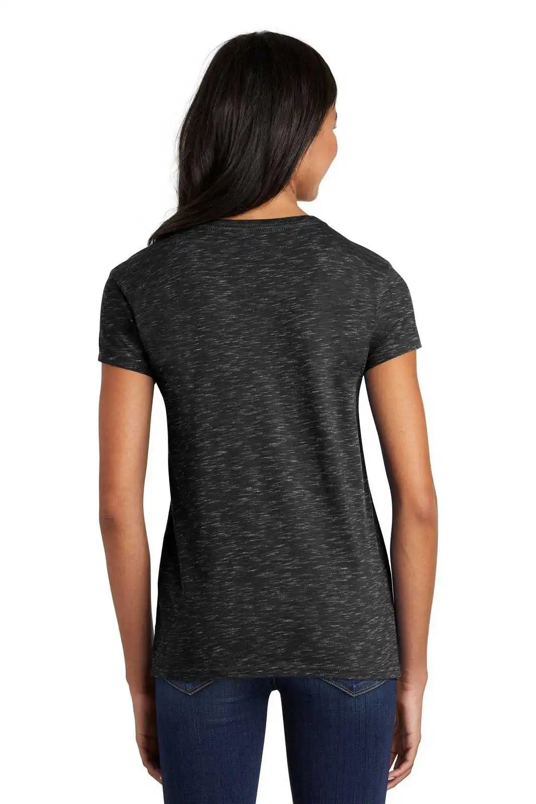 District Dt664 Women’s Medal V-neck Tee - Black