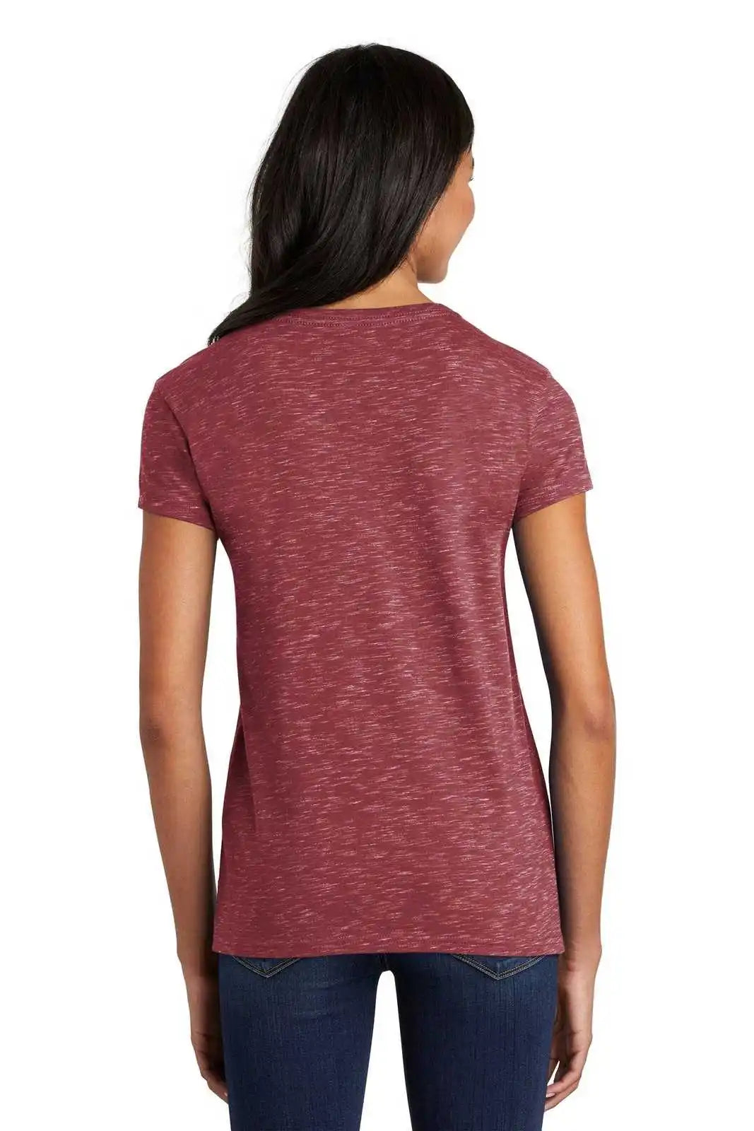 District Dt664 Women’s Medal V-neck Tee - Cardinal