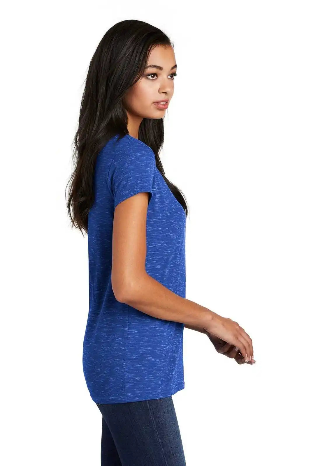 District Dt664 Women’s Medal V-neck Tee - Deep Royal
