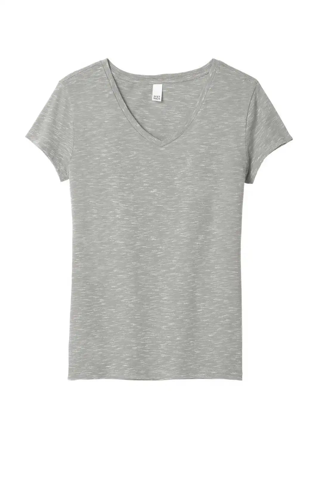 District Dt664 Women’s Medal V-neck Tee - Light Gray
