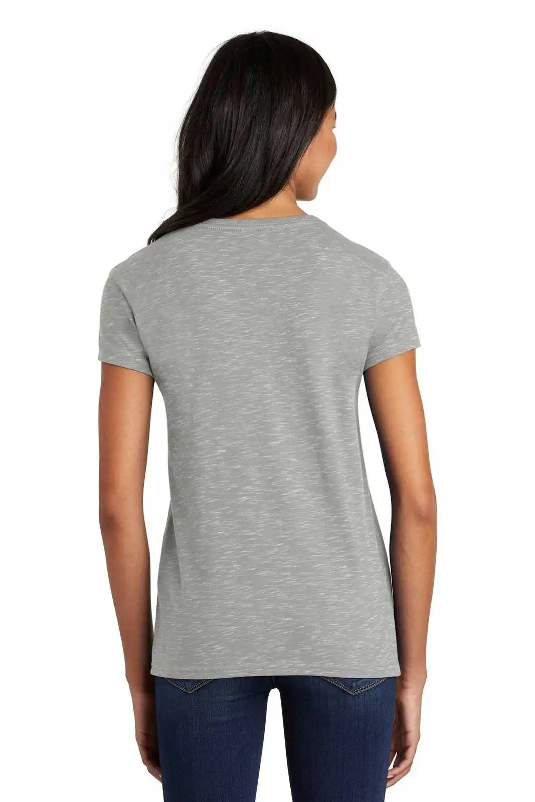District Dt664 Women’s Medal V-neck Tee - Light Gray