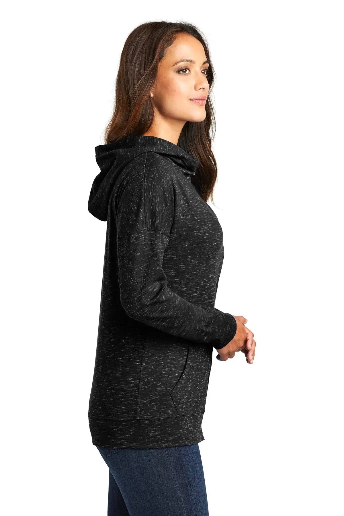 District Dt665 Women’s Medal Full-zip Hoodie - Black