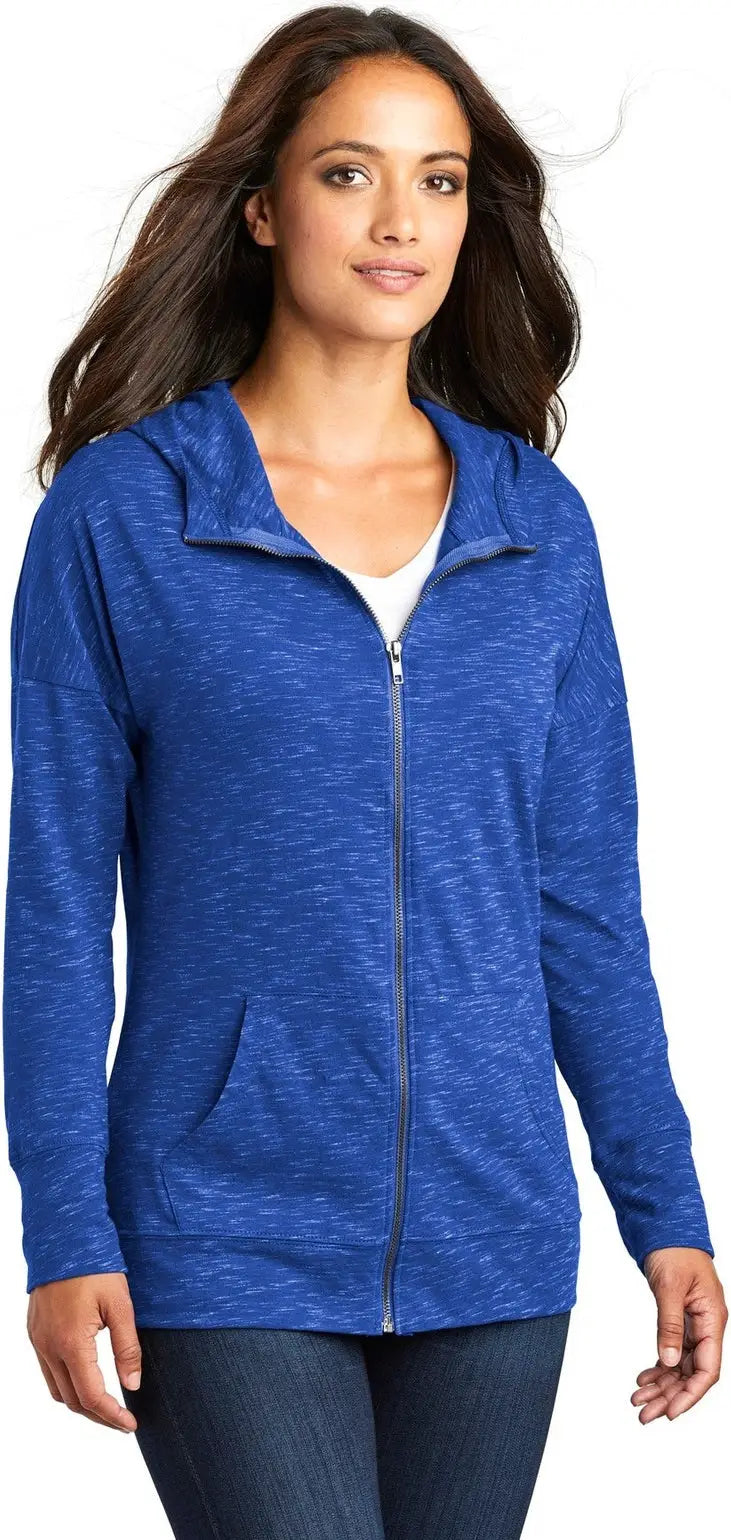 District Dt665 Women’s Medal Full-zip Hoodie - Deep Royal