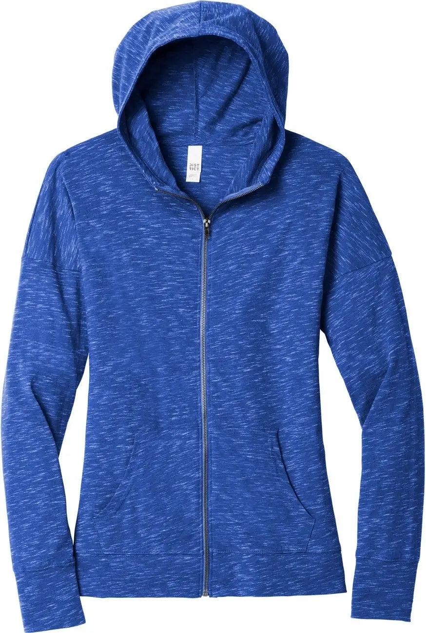 District Dt665 Women’s Medal Full-zip Hoodie - Deep Royal