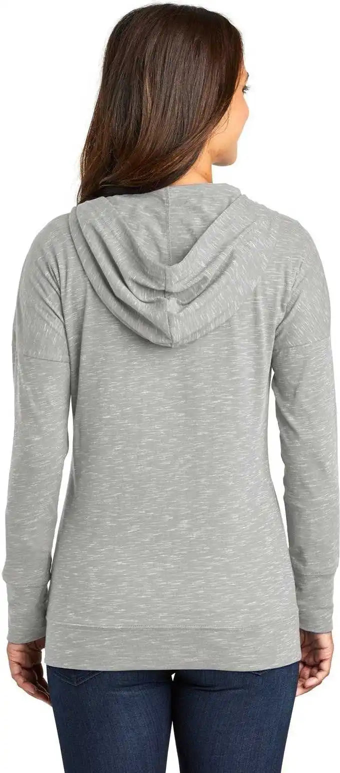 District Dt665 Women’s Medal Full Zip Hoodie Light Gray