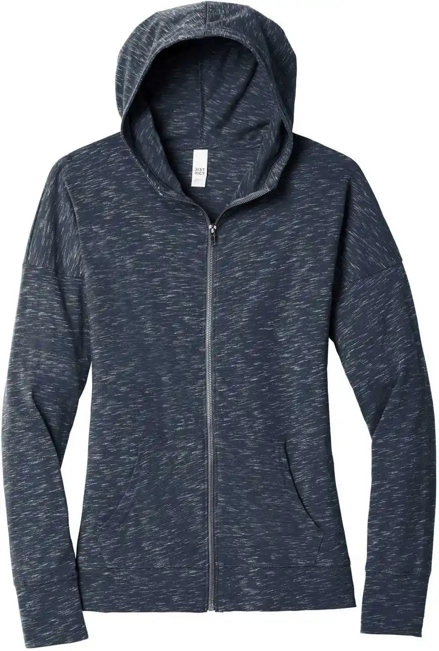 District Dt665 Women’s Medal Full Zip Hoodie New Navy