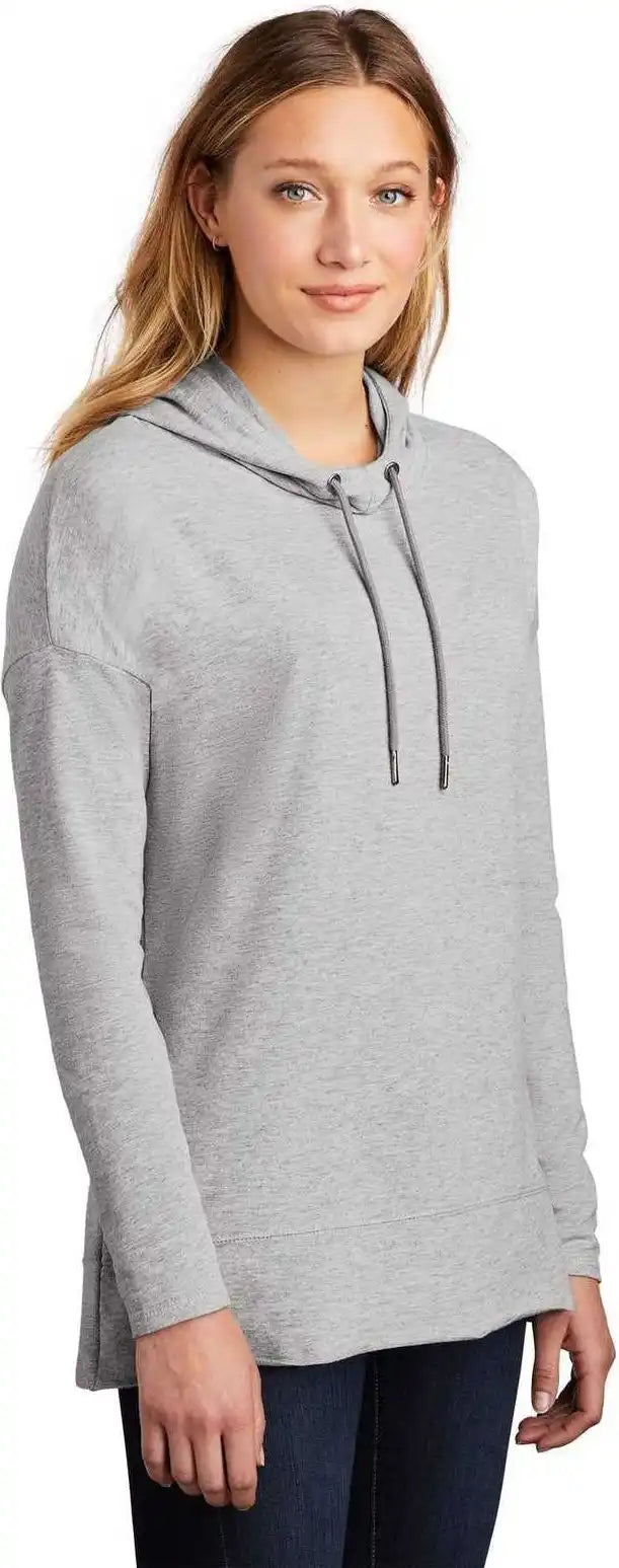 District Dt671 Women’s Featherweight French Terry Hoodie Light Heather Gray