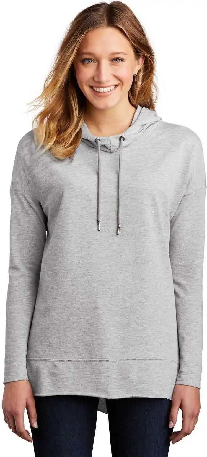 District Dt671 Women’s Featherweight French Terry Hoodie Light Heather Gray