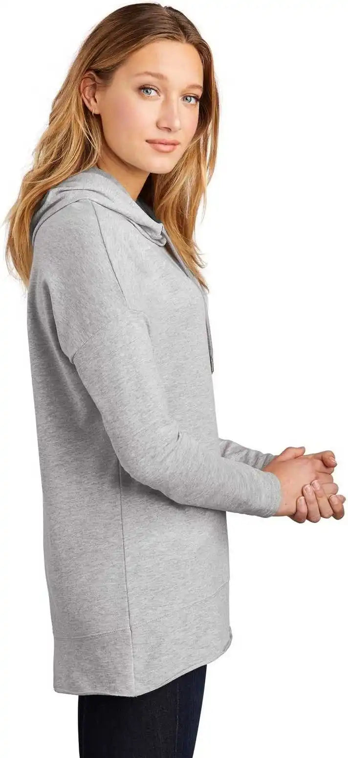 District Dt671 Women’s Featherweight French Terry Hoodie Light Heather Gray