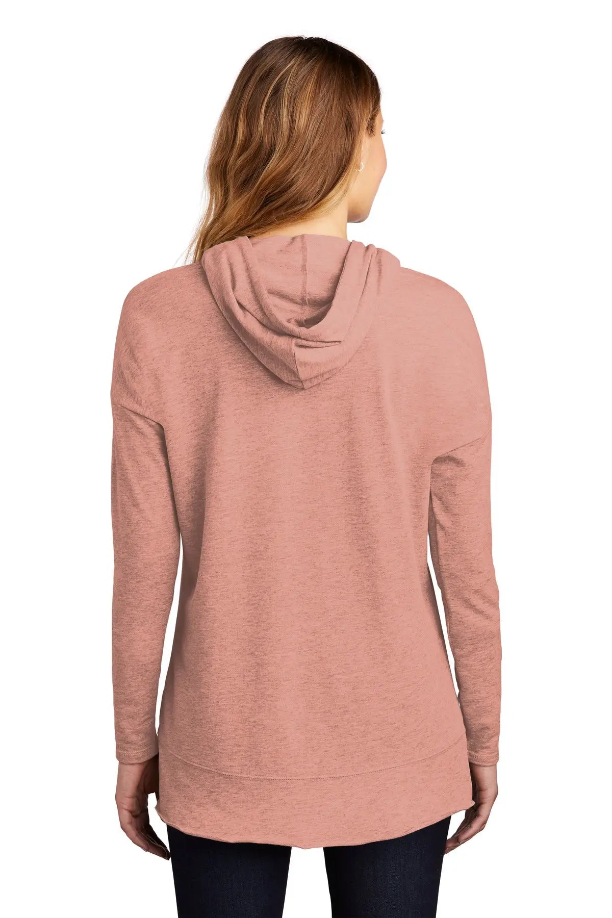 District Dt671 Women’s Featherweight French Terry Hoodie - Nostalgia Rose Heather