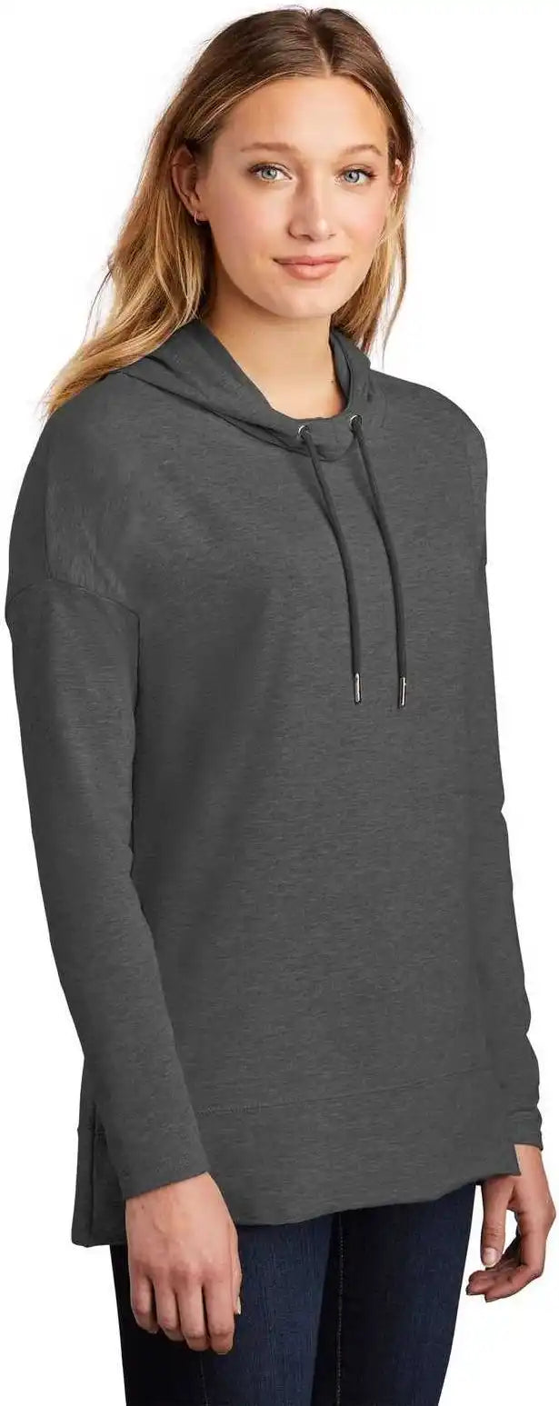 District Dt671 Women’s Featherweight French Terry Hoodie Washed Coal