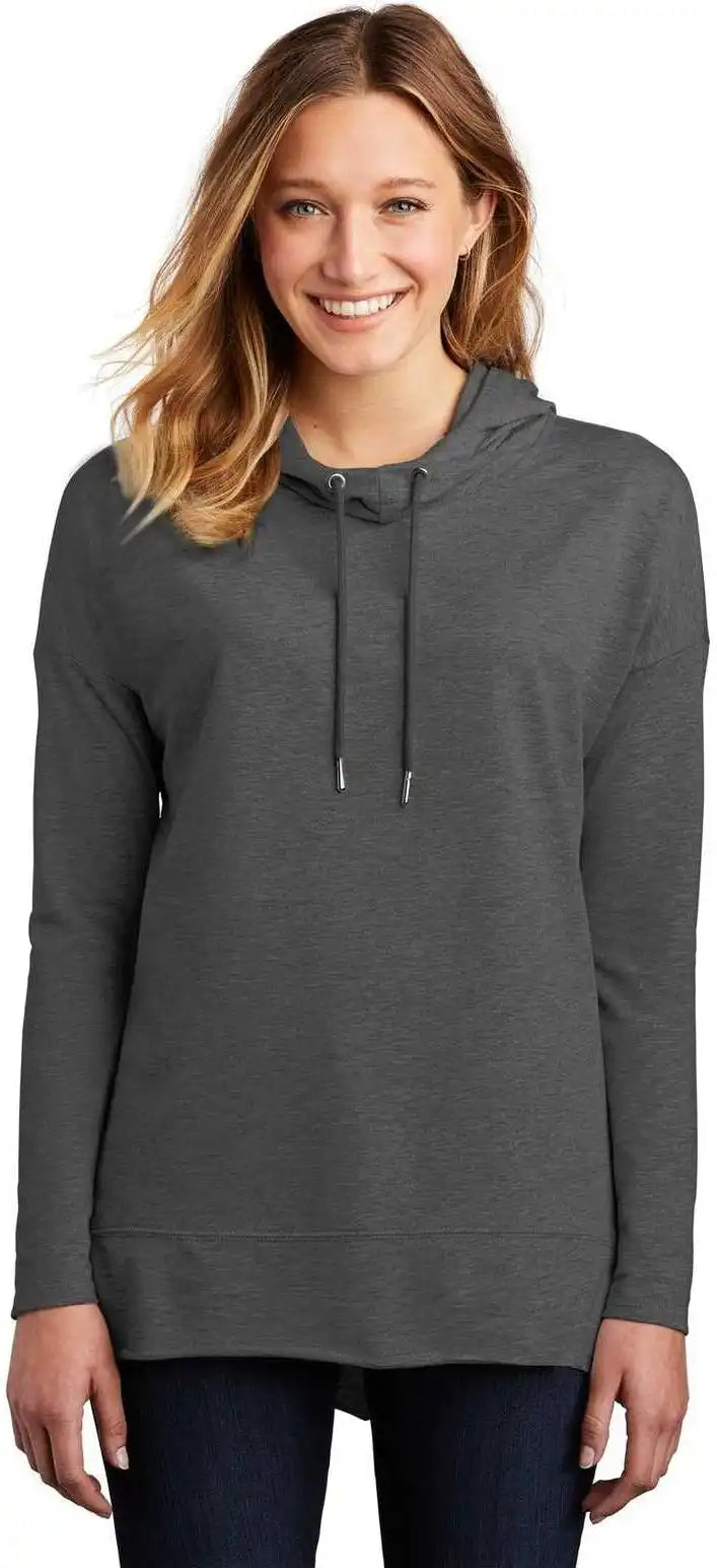 District Dt671 Women’s Featherweight French Terry Hoodie Washed Coal