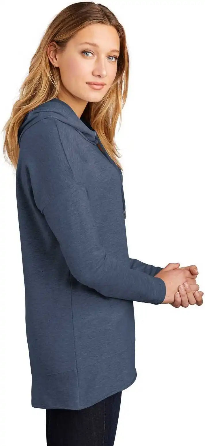 District Dt671 Women’s Featherweight French Terry Hoodie Washed Indigo