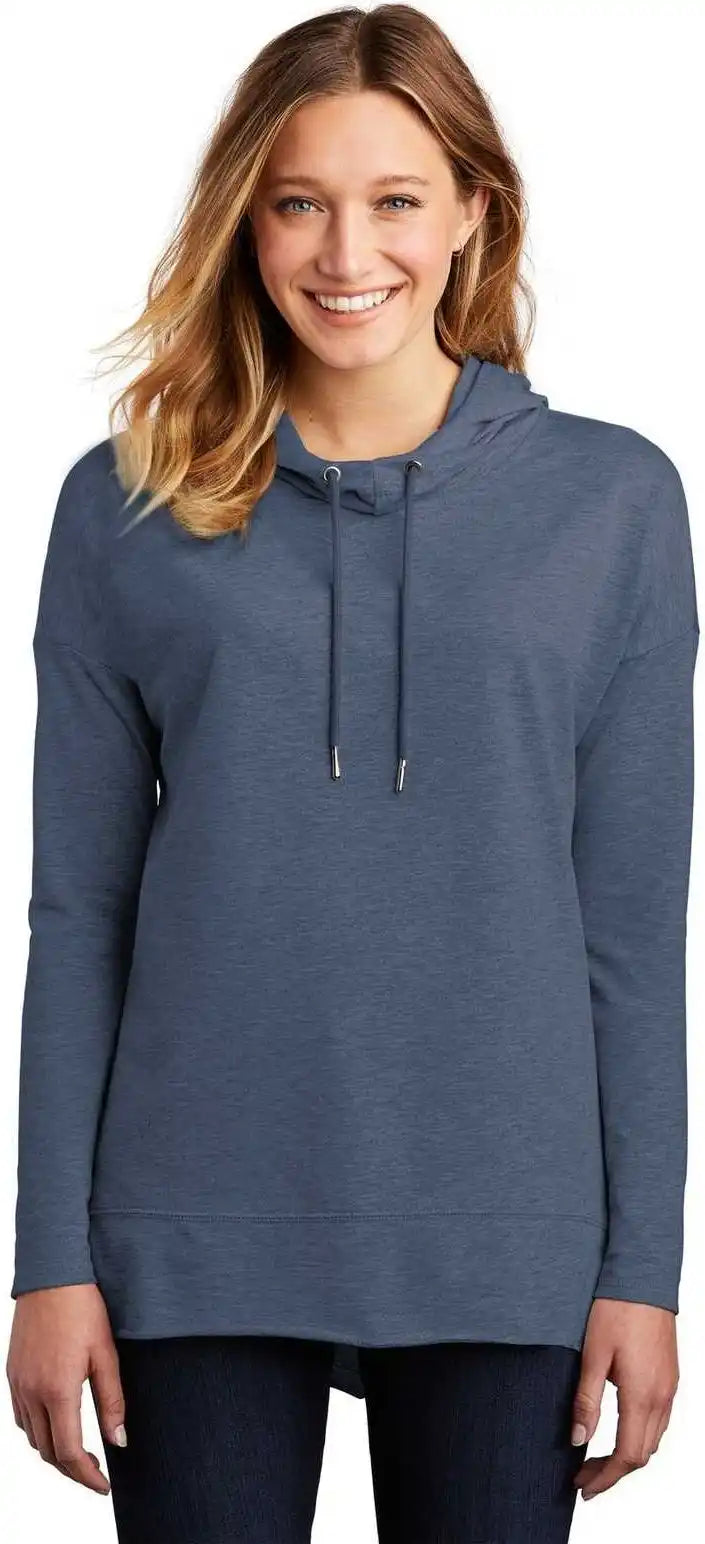 District Dt671 Women’s Featherweight French Terry Hoodie - Washed Indigo