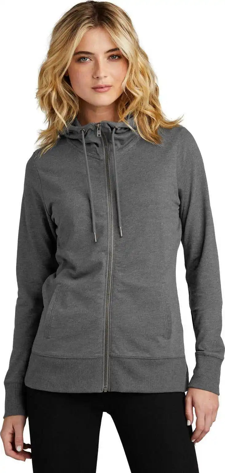 District Dt673 Women’s Featherweight French Terry Full-zip Hoodie - Washedcoal