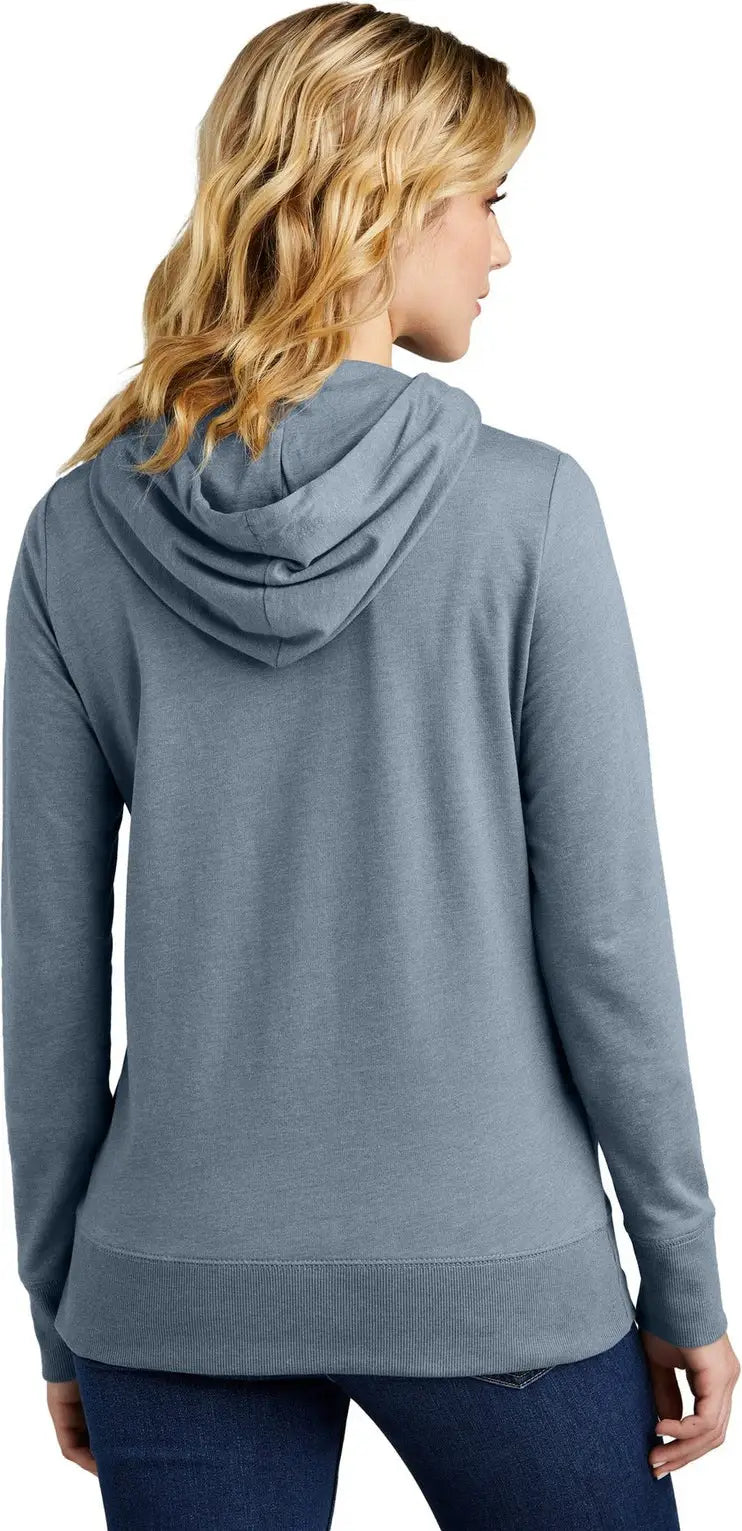 District Dt673 Women’s Featherweight French Terry Full-zip Hoodie - Flint Blue Heather